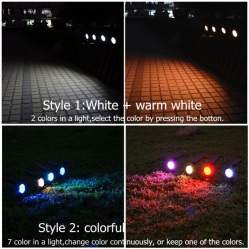 Lumières de jardin à énergie solaire 9 LED jardin extérieur réglable IP65 lumière étanche (blanc chaud + lumière blanche) SH901B1054-08