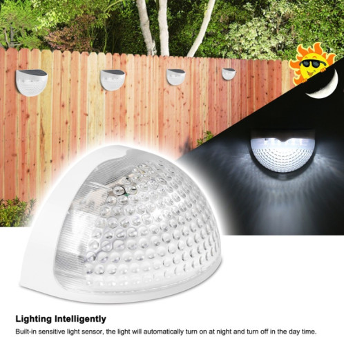 Lampe de jardin semi-circulaire étanche IP55 de contrôle de la lumière solaire (lumière blanche) SH801B13-09