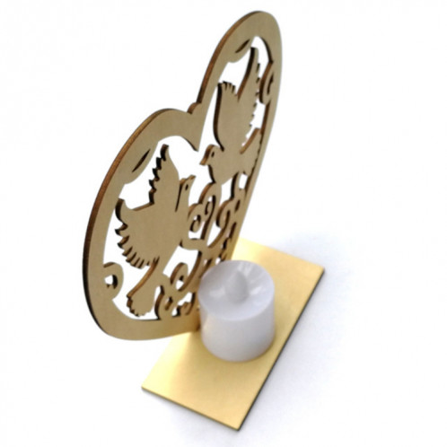 2 PCS Creative Coeur En Forme De Décoration En Bois Signe En Bois Romantique LED Bougie Lumière (JM01452) SH701A1952-08