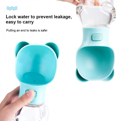 Distributeur d'eau portable extérieur pour chat et chien Fontaine à boire portable, style: petit ours (bleu) SH402A649-08