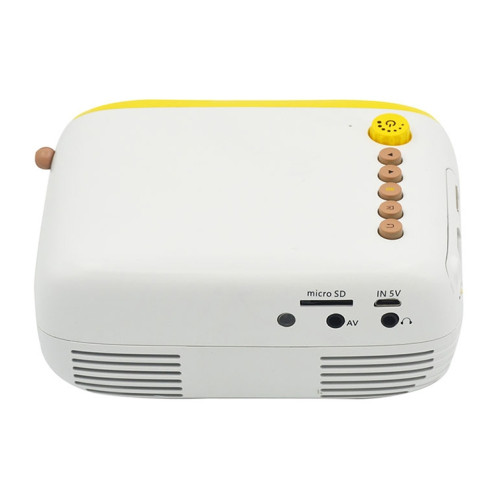 YG200 Mini projecteur de poche LED portable AV SD HDMI vidéo jeu de cinéma projecteur vidéo de cinéma maison, prise américaine (jaune et blanc) SH2139136-017