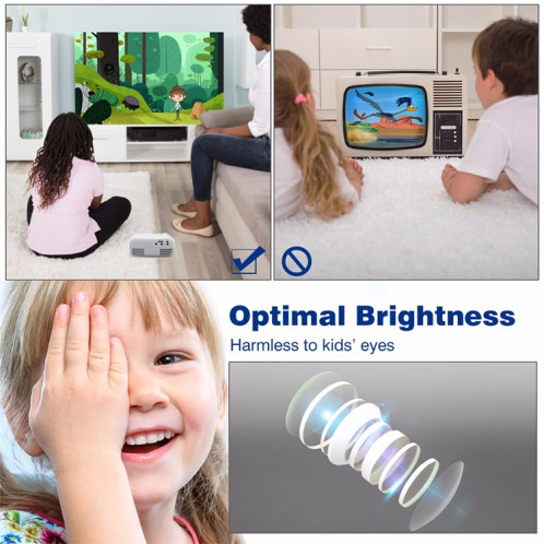 YG200 Mini projecteur de poche LED portable AV SD HDMI vidéo jeu de cinéma projecteur vidéo de cinéma maison, prise américaine (jaune et blanc) SH2139136-017