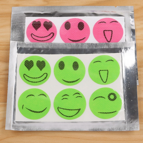 10 pièces autocollants anti-moustiques bricolage autocollants anti-moustiques patchs dessin animé visage souriant répulsif (couleur livraison aléatoire) SH74231734-06
