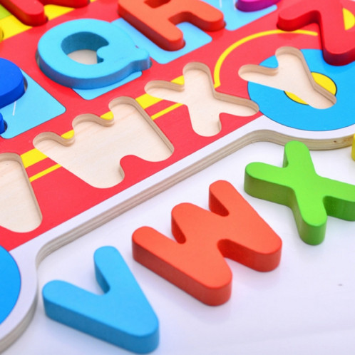 Enfants Puzzle Jouets Pépinière Dessin Animé Main Grab Board En Bois Contreplaqué Jigsaw Puzzle pour Enfants Numérique Alphabet Cognition (Lettre) SH901B314-06