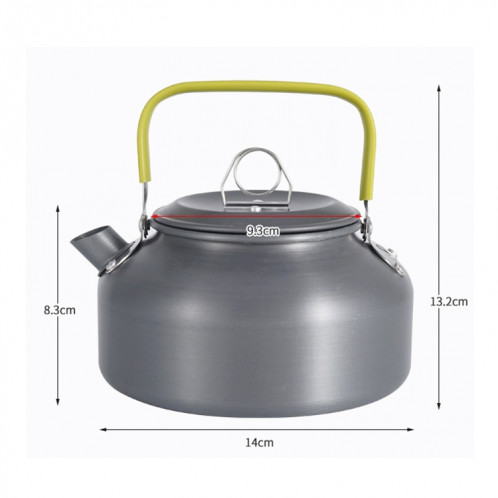 Pot de café en aluminium de bouilloire de théière de pique-nique extérieur portatif de 0.8L d'alpinisme, capacité: 0.8L SH7801371-09