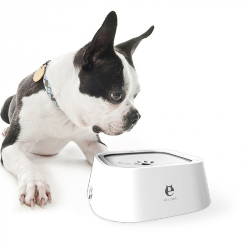 Gamelle d'eau potable anti babines mouillé pour animaux de compagnie chien et chat (blanc) 1.5 litre SH701B455-05