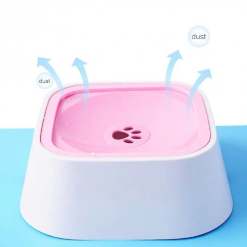 Gamelle d'eau potable anti babines mouillé pour animaux de compagnie chien et chat (rose) 1.5 litre SH701D150-05