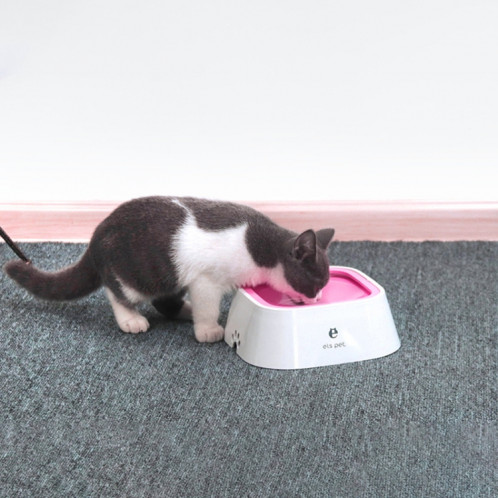 Gamelle d'eau potable anti babines mouillé pour animaux de compagnie chien et chat (rose) 1.5 litre SH701D150-05