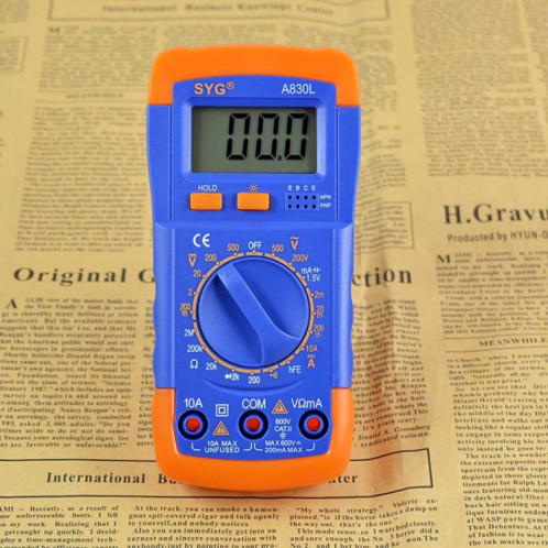 Multimètre numérique multifonctionnel lumineux de mètre de capacité de protection d'A830L SH69891169-05