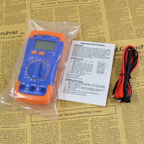 Multimètre numérique multifonctionnel lumineux de mètre de capacité de protection d'A830L SH69891169-05