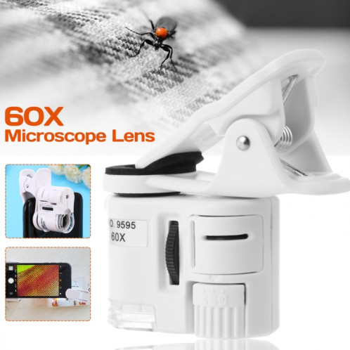 9595W1 Microscope HD de téléphone portable en loupe 60 fois avec lumière LED SH2126902-08