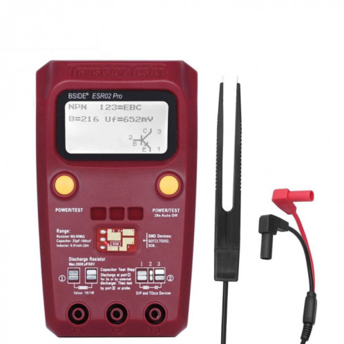 BSIDE ESR02 Pro Tableau de Test de Transistor Numérique M328 Résistance Inductance Capacité ESR Testeur SB63901559-07