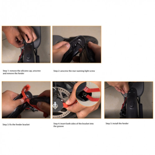 Pour support de garde-boue arrière Xiaomi M365 Pro Scooter (noir) SH401C490-05