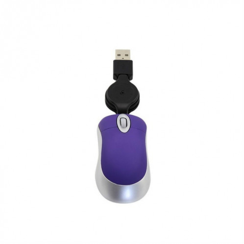 Mini souris d'ordinateur câble USB rétractable optique ergonomique1600 DPI petites souris portables pour ordinateur portable (violet) SH601A1515-06