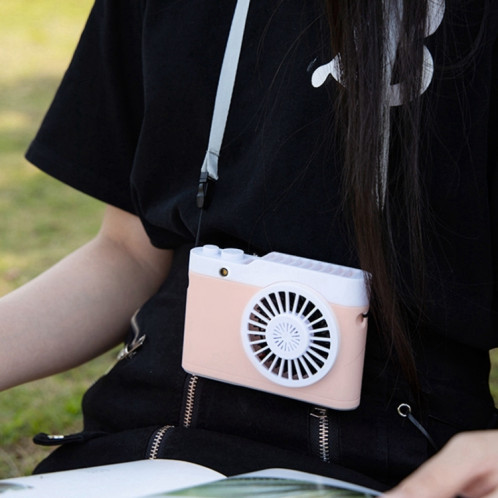 Mini ventilateur portatif pour appareil photo de charge USB suspendu petit ventilateur (rose) SH301C380-07
