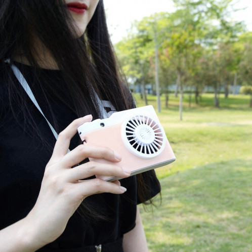 Mini ventilateur portatif pour appareil photo de charge USB suspendu petit ventilateur (rose) SH301C380-07