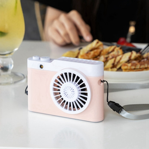 Mini ventilateur portatif pour appareil photo de charge USB suspendu petit ventilateur (rose) SH301C380-07