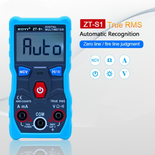 ZOYI ZT-S1 Multimètre numérique intelligent Ampèremètre de capacité automatique (standard bleu) SH701A1284-09