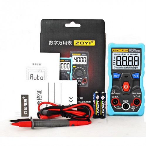 ZOYI ZT-S1 Multimètre numérique intelligent Ampèremètre de capacité automatique (standard bleu) SH701A1284-09