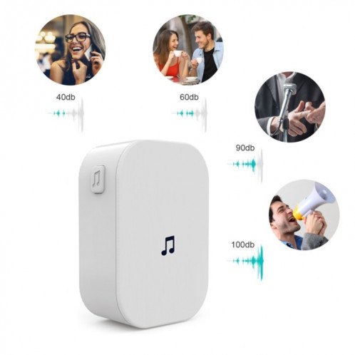 M2D WiFi WiFi Doorbell Jingle Machine Intelligent Soignante Voice Intercom Bell, Plug Standard: Fiche EU (Blanc) SH803A1461-07