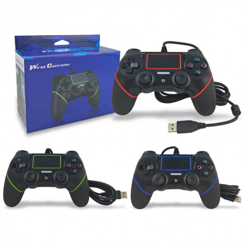 Pour contrôleur de jeu de câble avec poignée filaire PS4 (noir bleu) SH701A37-07