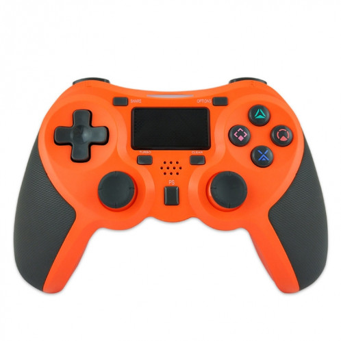 Manette de jeu sans fil en caoutchouc avec poignée Bluetooth pour hôte PS4 (orange) SH601D88-07