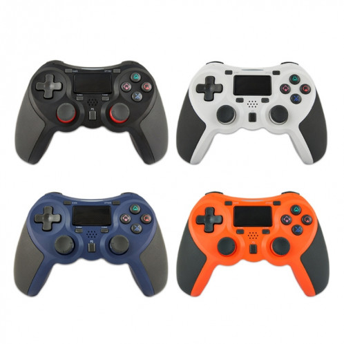 Manette de jeu sans fil en caoutchouc avec poignée Bluetooth pour hôte PS4 (orange) SH601D88-07