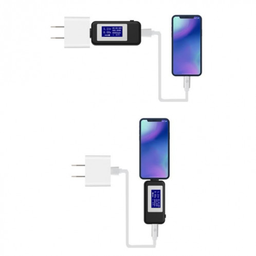 KEWEISI Testeur multifonction Type-C / USB-C Chargeur Détecteur Voltmètre Numérique Ampèremètre Voltmètres (Blanc) SH801A870-010