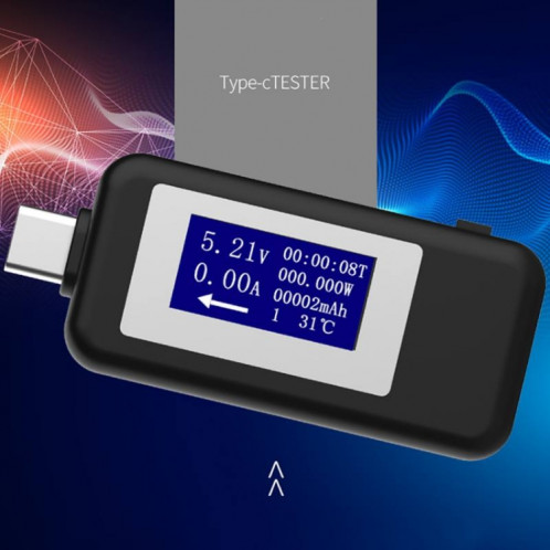 KEWEISI Testeur multifonction Type-C / USB-C Chargeur Détecteur Voltmètre Numérique Ampèremètre Voltmètres (Blanc) SH801A870-010