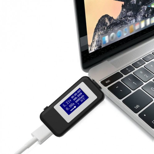KEWEISI Testeur multifonction Type-C / USB-C Chargeur Détecteur Voltmètre Numérique Ampèremètre Voltmètres (Noir) SH801B714-010