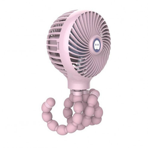 Mini ventilateur portatif rechargeable USB pliable de dessin animé déformé Octopus (rose) SH201B806-08
