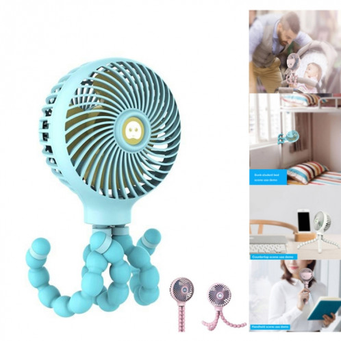 Mini ventilateur portatif rechargeable USB pliable de dessin animé déformé Octopus (rose) SH201B806-08