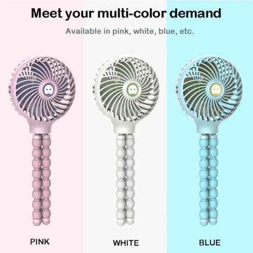 Mini ventilateur portatif rechargeable USB pliable de dessin animé déformé Octopus (rose) SH201B806-08