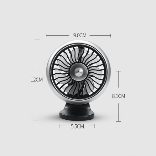 Mini ventilateur d'interface USB de sortie d'air de voiture de ventilateur électrique multifonction d'automobile (argent) SH601B275-09