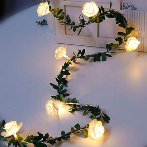 7.5m 50 LEDS SIMULATION SOLAIRE VERT VERTE FEUILLE ROSE ROSE VERTE DE FLEUR VIDE LED GARLAND DE CORREL SH82031467-06