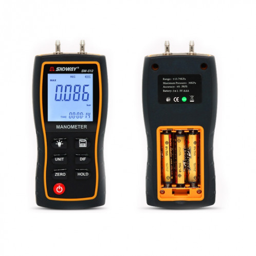 SnDway SW512 Testeur de pression différentiel numérique et négatif de haute précision SS47241842-011
