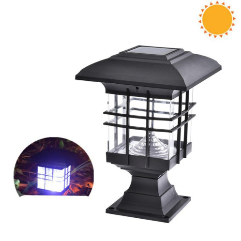 Lampe de mur de pelouse de jardin décorative imperméable extérieure de lumière de pilier solaire (lumière blanche) SH701A1875-07