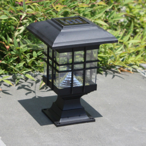 Lampe de mur de pelouse de jardin décorative imperméable extérieure de lumière de pilier solaire (lumière blanche chaude) SH701B1831-07
