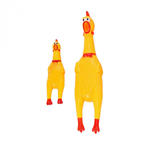 5 pièces fournitures pour animaux de compagnie drôles en caoutchouc criant poulet chat chien jouet vocal pour animaux de compagnie, taille: 16 cm (jaune) SH801A1335-05