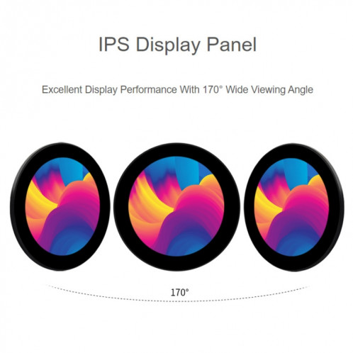 Écran tactile rond Waveshare 3,4 pouces DSI, 800 × 800, IPS, tactile 10 points SW4797744-011