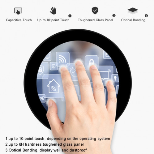 Écran tactile rond Waveshare 3,4 pouces DSI, 800 × 800, IPS, tactile 10 points SW4797744-011