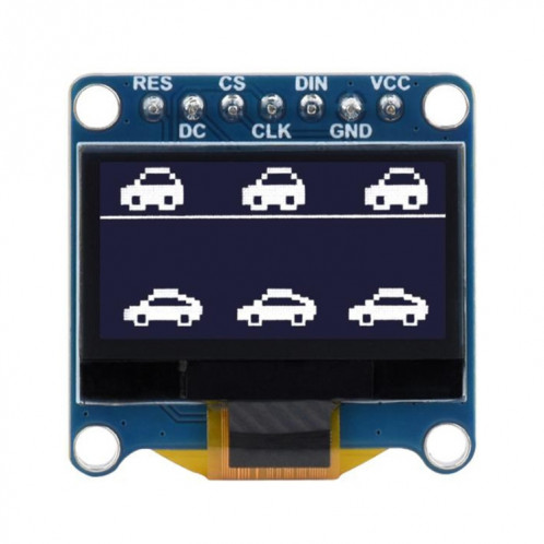 Module d'affichage OLED Waveshare 0,96 pouces, résolution 128 × 64, communication SPI / I2C (D blanc) SW301B293-08