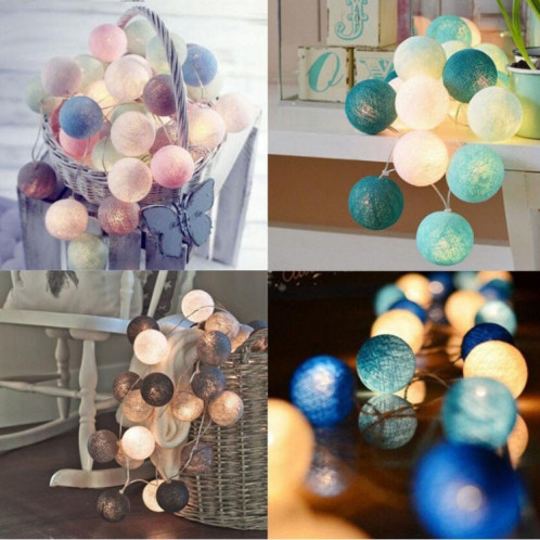 3M 20 Leds Cotton Ball Light String Holiday Wedding Christmas Party Chambre Fairy Lights Extérieur LED Light Garland Décoration, Alimentation: USB (Tiffany) SH001F480-06