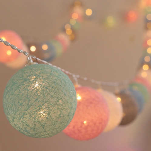 3M 20 Leds Cotton Ball Light String Holiday Wedding Christmas Party Chambre Fairy Lights Extérieur LED Light Garland Décoration, Alimentation: USB (Tiffany) SH001F480-06