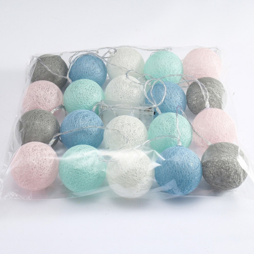 3M 20 Leds Boule De Coton Light String De Vacances De Mariage Fête De Noël Chambre Fée Lumières Extérieur LED Guirlande Décoration, Alimentation: Batterie (Macaron) SH002A1157-06
