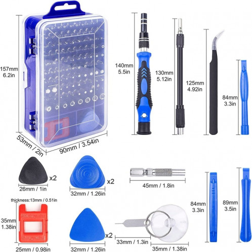 Outil de réparation de démontage de téléphone portable de tournevis de prune magnétique 110 en 1 (bleu) SH301B1320-07