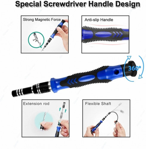 Outil de réparation de démontage de téléphone portable de tournevis de prune magnétique 110 en 1 (bleu) SH301B1320-07