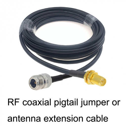 Câble adaptateur coaxial RP-SMA femelle vers N femelle RG58, longueur du câble : 5 m. SH65051830-04