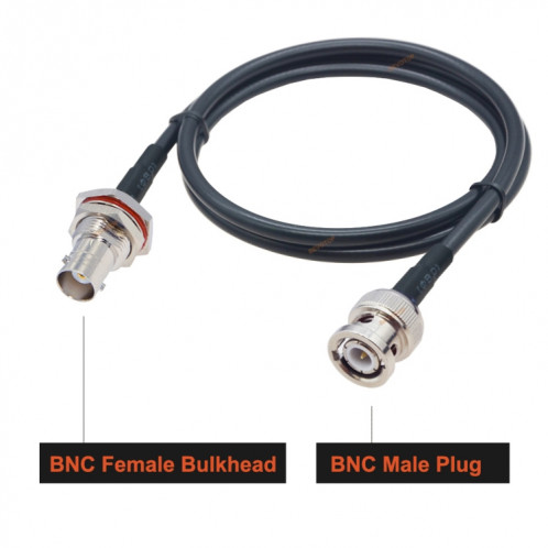 Câble adaptateur coaxial BNC femelle avec cercle étanche vers BNC mâle RG58, longueur du câble : 10 m. SH45061107-05