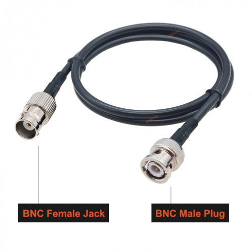 Câble adaptateur coaxial BNC femelle vers BNC mâle RG58, longueur du câble : 5 m. SH21051699-04